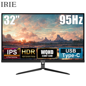 モニター 32インチ フレームレス HDR ディスプレイ WQHD 2560x1440 IPS HDMI Type-C ノングレア PCモニタ スピーカー内蔵 IRIE FFF-LD32P3D