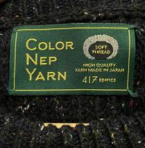 上質高級！ COLOR NEP YARN 417 EDIFICE エディフィス ウール混 ニットセーター ブラック系 メンズ Mサイズ相当 状態良好 新規×_画像5