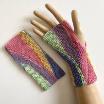 手編み ハンドメイド ハンドウォーマー カバー 指なし手袋 R_画像2