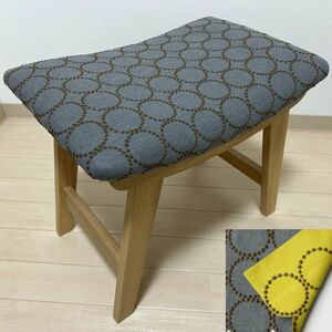 Art hand Auction Mina Perhonen dop Tambourine L4 Square Stool [Gray/Yellow] Minaperhone Nordic Bench Handmade Stool Chair Tambourine, furniture, interior, chair, stool