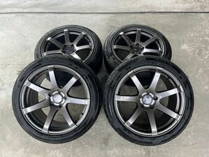 エンケイ　PF07 18インチ　9J +30 114.3 235/45R18 4本　クラウン等に　美品