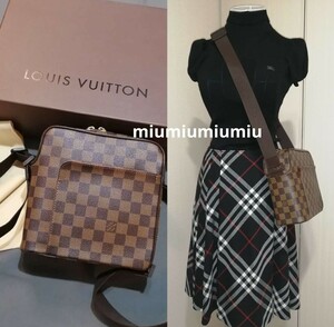 本物上質●　美品●LOUIS VUITTON ルイヴィトン ショルダーバッグ ヴィトン ブラウン ダミエ オラフ　PVCコーティングキャンバス PM 