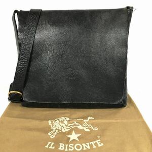 【イルビゾンテ】本物 IL BISONTE ショルダーバッグ 斜め掛け メッセンジャー ポシェット レザー メンズ レディース イタリア製 保存袋付き