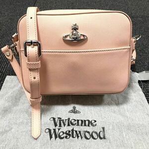 美品【ヴィヴィアンウエストウッド】本物 Vivienne Westwood ショルダーバッグ オーブ 斜め掛け ポシェット レザー レディース イタリア製