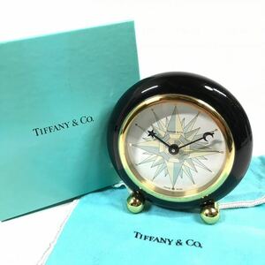 【ティファニー】本物 TIFFANY&Co. 置時計 動作未確認 置き時計 テーブルクロック トラベルクロック メンズ レディース スイス製 保存袋 箱