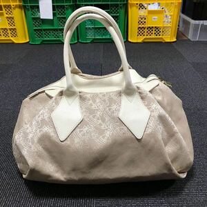 【ヴィヴィアンウエストウッド】本物 Vivienne Westwood ミニボストンバッグ オーブ総柄 ショルダー ハンド トート キャンバス レディース