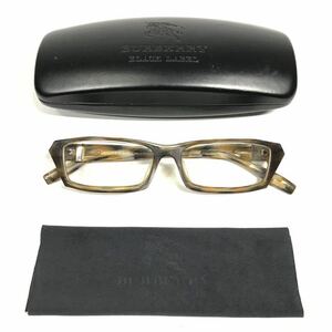【バーバリー】本物 BURBERRY BLACK LABEL 眼鏡 ロゴ金具 度入り サングラス メガネ めがね メンズ レディース クロス ケース付 送料520円