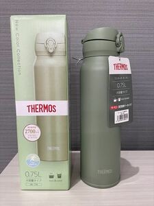 未使用 サーモス THERMOS JNL-756 水筒 スモークカーキ 0.75Lボトル ステンレス構造 保温・保冷 真空断熱ケータイマグ ベストセラー