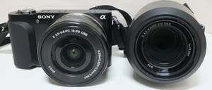 7M SONY NEX-3N ソニー デジタル ミラーレス 3.5-5.6/PZ 16-50 OSS 4.5-6.3/55-210 OSS ジャンク レンズ LENS 1円スタート