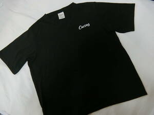 CURVES カーブス レディース ロゴ入り Vネック 半袖Tシャツ LA ブラック