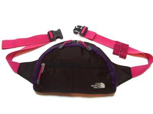  prompt decision excellent!!THE NORTH FACE tea × peach × purple waist bag [ goldwyn ] North Face embroidery entering body bag * outdoor mountain climbing camp 