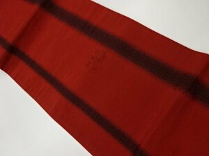 ys6799816; 手織り紬変わり織抽象実に縞模様刺繍袋帯【着】