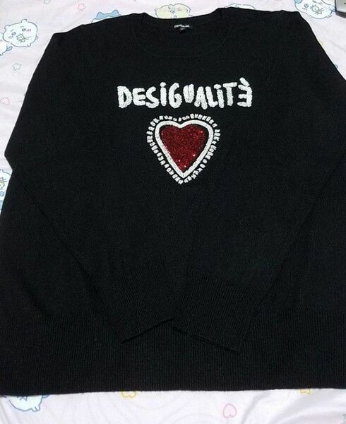 desigual デシグアル ハートニットセーター新品 ハート　スパンコールXLサイズ