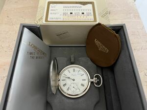 1円〜 極美品 稼働品 LONGINES ロンジン 懐中時計 手巻 専用箱 ギャラ付 付属品揃い 銀座三越購入品