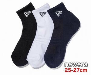 newera ニューエラ 靴下 3足セット 25-27cm 靴下 ブラック ネイビー ホワイト