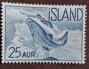 アイスランド　1959 アトランティックサーモン　鮭　未使用糊あり