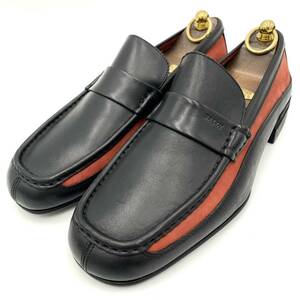 B ☆ 美品/ 高級感溢れる!! 'イタリア製' BALLY バリー レザー ローファー 革靴 ビジネス/ドレスシューズ size:8.5 26.5cm メンズ 紳士靴