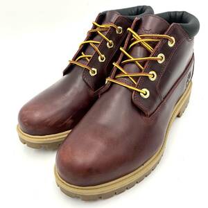 A☆ 良品/ 人気モデル!! '4ホール' Timberland ティンバーランド WATERPROOF レザーブーツ 革靴 ワークブーツ size:27.0cm メンズ シューズ