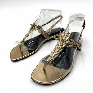 E ＊ 美品 イタリア製 '至高の逸品' HERMES エルメス 本革 バックストラップ / フラット サンダル EU36 22.5cm レディース 高級婦人靴
