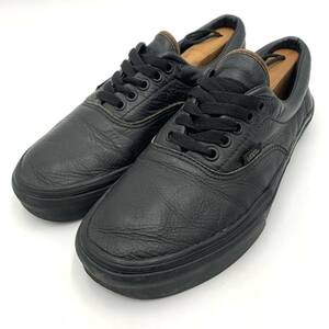 B ☆ 人気モデル!! '上質レザー使用' VANS バンズ 721454 ローカット スニーカー size:26.0cm メンズ シューズ BLK 黒