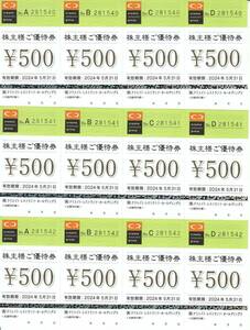 ■[送料無料] クリエイトレストランツ「 株主優待券 6000円分（500円×12枚） 」2024年5月31日迄