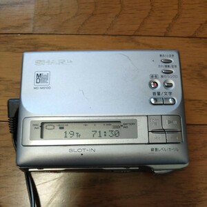 SHARP　MD-MS100-S　ポータブル MD プレーヤー　録再モデル