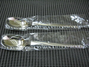 LUCKY WOOD/ Lucky wood *tina- spoon 2 pcs set *18-12 stainless steel * unused storage goods 