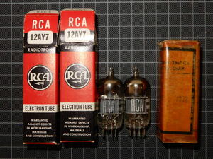 真空管 12AY7 3品まとめて RCA/JG 共箱 ELECTRON TUBE MADE IN U.S.A. 未使用