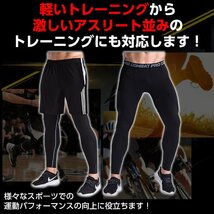 スポーツタイツ コンプレッションタイツ メンズ レディース ウェア ランニング 登山 スパッツ レギンス ライン入り S 新品 １円 スタート_画像5