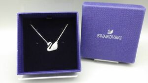 ●SWAROVSKI スワロフスキー ラインストーン スワン 白鳥 ネックレス アクセサリー シルバーカラー