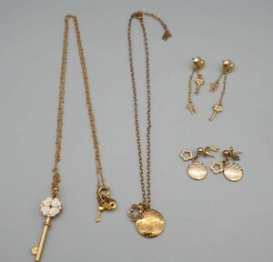 ●Folli Follie フォリフォリ アクセサリー ネックレス ピアス まとめ セット クローバー キー フラワー 四つ葉 鍵 花 モチーフ