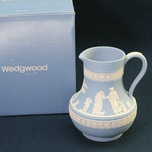 美品！WEDGWOOD ジャスパーブルー 水差し ピッチャー 箱付き ウェッジウッド◆712f05