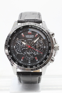 【MEGIR】M:1010 CHRONOGRAPH ST.STEEL BACK 中古品時計 電池交換済み 23.11.4