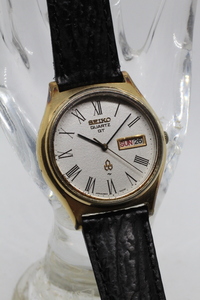 【SEIKO】0823-7000 QUARTZ QT SPG BACK STAINLESS STEEL JAPAN A 中古品時計 電池交換済み 未使用牛革ベルト装着 23.11.29