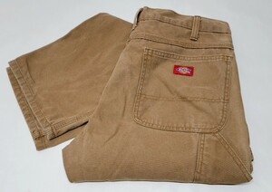 00s DICKIES ダック地 ペインターパンツ w34 キャメルブラウン 00年代 ディッキーズ Lサイズ