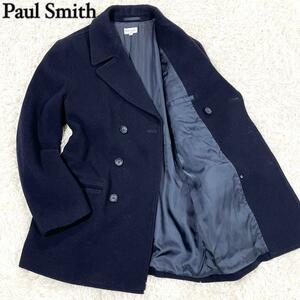 【極美品】ポールスミス Paul Smith 【英国紳士の装い】 厚手 ピーコート ネイビー サイズL　メンズ　秋冬