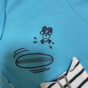 良品 イグニオ【IGNIO】半袖ポロシャツ PEANUTS 刺繍スヌーピーデザイン コットン100% ゴルフ IG-9C21566PN Lサイズ ライトブルー/水色の画像3