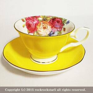 ロイヤルアーデン カップ＆ソーサー ボーンチャイナ カラーシリーズ 薔薇 バラ 黄 イエロー 37142 新品