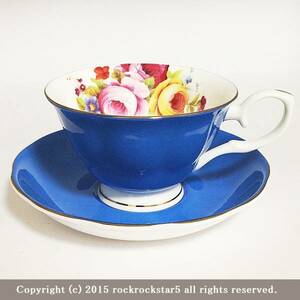 ロイヤルアーデン カップ＆ソーサー ボーンチャイナ カラーシリーズ 薔薇 バラ 青 ブルー 37140 新品
