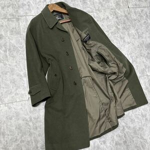 QQ1 ＊ 高級紳士服 '希少 90's ビンテージ' Burberrys オールド バーバリー 高品質 WOOL & CASHMERE 比翼 ステンカラーコート 90-165-4