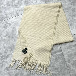 @ イタリア製 '人気モデル'『LAUREN Ralph Lauren ラルフローレン』カシミヤ混 WOOL フリンジ マフラー / ストール 防寒具 レディース 