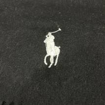 @ イタリア製 '人気 ビッグポニー刺繍'『Polo Ralph Lauren ポロラルフローレン』ラムズウール LAMS WOOL フリンジ マフラー 防寒具 BLACK_画像4