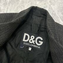 1円~ ＊ 美品 イタリア製 '希少 ビンテージ' DOLCE&GABBANA ドルチェ&ガッバーナ WOOL混 ストライプ柄 テーラードジャケット 38 レディース_画像6