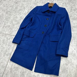 D @ 良品 '洗練されたデザイン'『Sinequanone シネカノン』高品質 WOOL混 ステンカラーコート size38 レディース 婦人服 アウター 青系