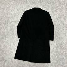 QQ ＊ 美品 極上カシミヤ100% '至高の逸品' 最高峰 CASHMERE ロング ダブル チェスターコート sizeM メンズ 高級紳士服 アウター BLACK_画像4