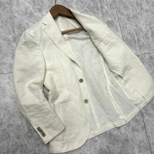 XX ＊ イタリア製 国内正規品 '高級紳士服' LARDINI ラルディーニ 高品質 COTTON & LINEN テーラードジャケット size42 メンズ アウター