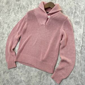 JJ ＊ 良品 '着心地抜群' RALPH LAUREN ラルフローレン COTTON ニット 長袖 ショールカラー セーター sizeL レディース 婦人服 トップス