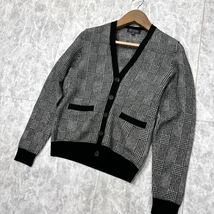 JJ ＊ 美品 英国製 '極上ウール100%' BROOKS BROTHERS ブルックスブラザーズ WOOL ニット 長袖グレンチェック柄 カーディガン XS メンズ_画像1