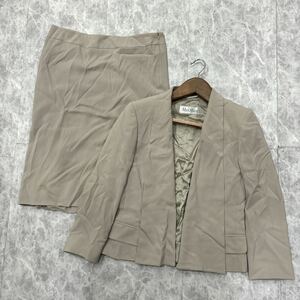 YY ＊ イタリア製 国内正規品 '高級婦人服' 大きいサイズ MaxMara マックスマーラ STRETCH スカート スーツ 上下 セットアップ size48 