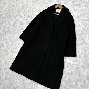 PP ＊ エレガント '高級感溢れる' MOGA モガ 高品質 メルトンウール ロング ショールカラー コート size3 レディース 婦人服 アウター 黒